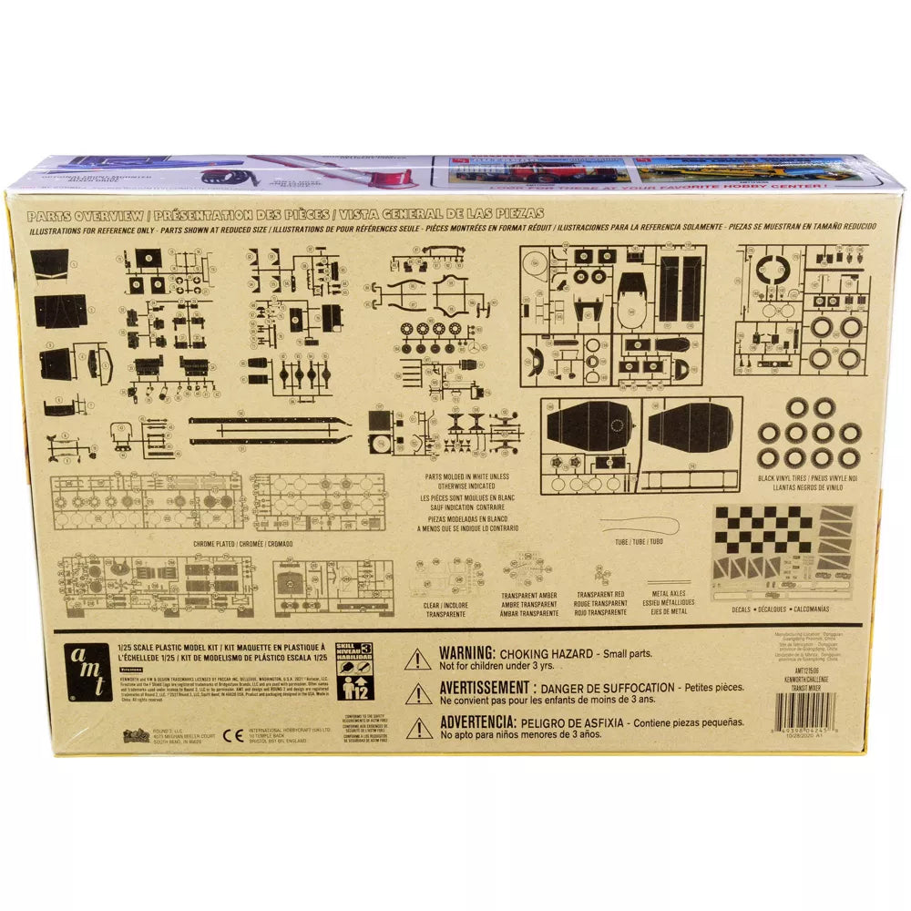 Skill 3 Model Kit Kenworth / Challenge Transit Cement Mixer Truck 1/25 Scale Model by AMT
