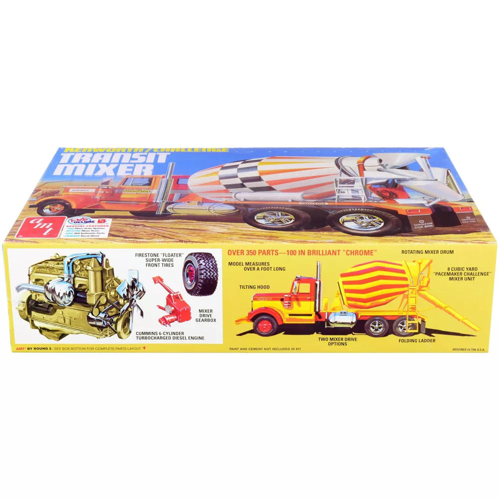 Skill 3 Model Kit Kenworth / Challenge Transit Cement Mixer Truck 1/25 Scale Model by AMT