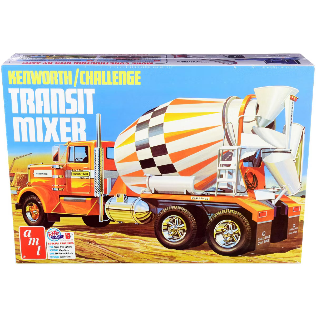 Skill 3 Model Kit Kenworth / Challenge Transit Cement Mixer Truck 1/25 Scale Model by AMT