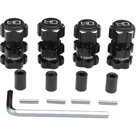 Aluminum +10mm 17mm Splined Hubs: Traxxas Maxx