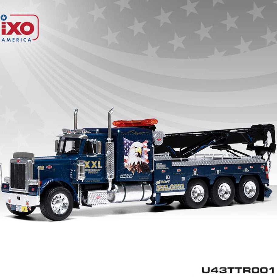 1:43 1980 Peterbilt 359 Wrecker (Blue w/Eagle Graphics)