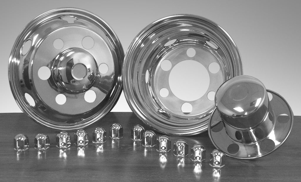 16" x 6" Under Lug Design Simulator Set 6 Lugs, 6 Hand Holes Isuzu/Nissan/UD 1996-Curren - chromewheelsimulators.com