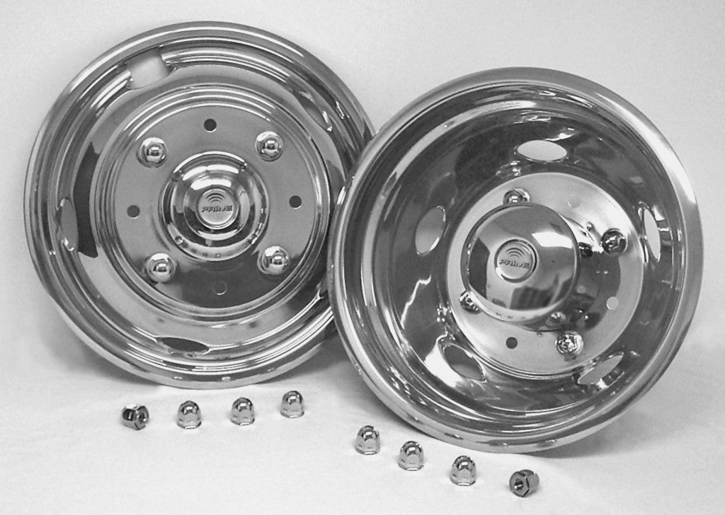 19.5" x 6" Over Lug Design Simulator Set 8 Lugs, 5 Hand Holes Ford 2003-2004 - chromewheelsimulators.com