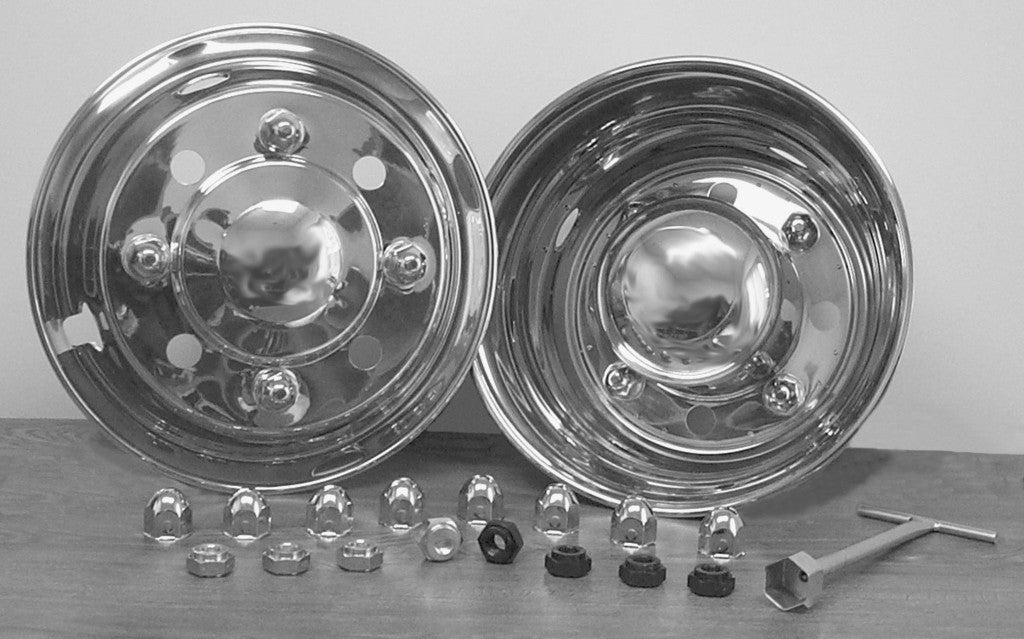 19.5" x 6.75" Over Lug Design Simulator Set 8 Lugs, 4 Hand Holes GM 2003-Current - chromewheelsimulators.com