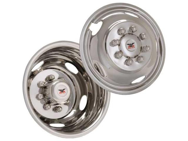 Phoenix USA D.O.T. Mount Dual Wheel Simulators for 1999–2002 Ford F450/F550, Full Set for 19.5" Wheels - chromewheelsimulators.com