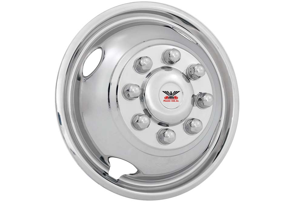 Phoenix USA D.O.T. Mount Dual Wheel Simulators for 1992–2007 Ford E350, Full Set for 16" Wheels - chromewheelsimulators.com